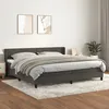 Image de Sommier À Lattes De Lit Et Matelas Gris Foncé 200x200cm Velours Vidaxl