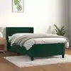 Image de Sommier À Lattes De Lit Et Matelas Vert Foncé 80x200 Cm Velours Vidaxl