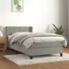 Image de Sommier À Lattes De Lit Et Matelas Gris Clair 100x200cm Velours Vidaxl