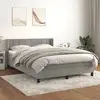 Image de Sommier À Lattes De Lit Et Matelas Gris Clair 140x190cm Velours Vidaxl