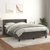 Image de Sommier À Lattes De Lit Et Matelas Gris Foncé 140x190cm Velours Vidaxl