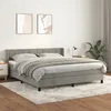 Image de Sommier À Lattes De Lit Et Matelas Gris Clair 160x200cm Velours Vidaxl