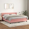 Image de Sommier À Lattes De Lit Avec Matelas Rose 180x200 Cm Velours Vidaxl