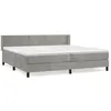 Image de Sommier À Lattes De Lit Et Matelas Gris Clair 200x200cm Velours Vidaxl