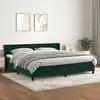 Image de Sommier À Lattes De Lit Et Matelas Vert Foncé 200x200cm Velours Vidaxl