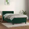 Image de Sommier À Lattes De Lit Et Matelas Vert Foncé 80x200 Cm Velours Vidaxl