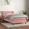 Image de Sommier À Lattes De Lit Et Matelas Rose 80x200 Cm Velours Vidaxl