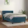 Image de Sommier À Lattes De Lit Avec Matelas Bleu Foncé 90x200 Cm Vidaxl