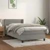 Image de Sommier À Lattes De Lit Et Matelas Gris Clair 100x200cm Velours Vidaxl