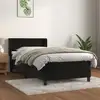 Image de Sommier À Lattes De Lit Avec Matelas Noir 100x200 Cm Velours Vidaxl