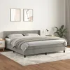 Image de Sommier À Lattes De Lit Et Matelas Gris Clair 160x200cm Velours Vidaxl