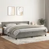Image de Sommier À Lattes De Lit Et Matelas Gris Clair 200x200cm Velours Vidaxl