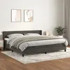 Image de Sommier À Lattes De Lit Et Matelas Gris Foncé 200x200cm Velours Vidaxl
