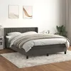 Image de Sommier À Lattes De Lit Et Matelas Gris Foncé 140x190cm Velours Vidaxl