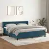 Image de Sommier À Lattes De Lit Et Matelas Bleu Foncé 180x200cm Velours Vidaxl