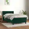 Image de Sommier À Lattes De Lit Avec Matelas Vert Foncé 90x190 Cm Vidaxl