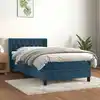 Image de Sommier À Lattes De Lit Avec Matelas Bleu Foncé 90x200 Cm Vidaxl