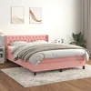 Image de Sommier À Lattes De Lit Avec Matelas Rose 140x200 Cm Velours Vidaxl