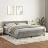 Image de Sommier À Lattes De Lit Et Matelas Gris Clair 160x200cm Velours Vidaxl
