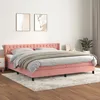 Image de Sommier À Lattes De Lit Avec Matelas Rose 200x200 Cm Velours Vidaxl
