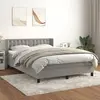 Image de Sommier À Lattes De Lit Et Matelas Gris Clair 140x190cm Velours Vidaxl