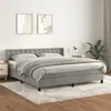 Image de Sommier À Lattes De Lit Et Matelas Gris Clair 180x200cm Velours Vidaxl