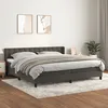 Image de Sommier À Lattes De Lit Et Matelas Gris Foncé 200x200cm Velours Vidaxl