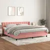 Image de Sommier À Lattes De Lit Avec Matelas Rose 200x200 Cm Velours Vidaxl