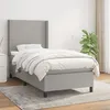 Image de Sommier À Lattes De Lit Avec Matelas Gris Clair 80x200 Cm Tissu Vidaxl