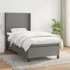 Image de Sommier À Lattes De Lit Avec Matelas Gris Foncé 90x200 Cm Tissu Vidaxl