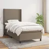 Image de Sommier À Lattes De Lit Avec Matelas Taupe 100x200 Cm Tissu Vidaxl