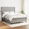 Image de Sommier À Lattes De Lit Avec Matelas Gris Clair 140x190cm Tissu Vidaxl
