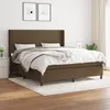 Image de Sommier À Lattes De Lit Avec Matelas Marron Foncé 160x200 Cm Vidaxl