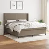 Image de Sommier À Lattes De Lit Avec Matelas Taupe 160x200 Cm Tissu Vidaxl