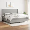 Image de Sommier À Lattes De Lit Avec Matelas Gris Clair 200x200cm Tissu Vidaxl