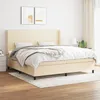 Image de Sommier À Lattes De Lit Avec Matelas Crème 200x200 Cm Tissu Vidaxl