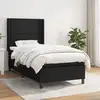 Image de Sommier À Lattes De Lit Avec Matelas Noir 100x200 Cm Tissu Vidaxl