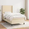 Image de Sommier À Lattes De Lit Avec Matelas Crème 100x200 Cm Tissu Vidaxl