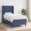 Image de Sommier À Lattes De Lit Avec Matelas Bleu 100x200 Cm Tissu Vidaxl