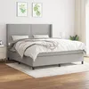 Image de Sommier À Lattes De Lit Avec Matelas Gris Clair 180x200cm Tissu Vidaxl