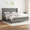 Image de Sommier À Lattes De Lit Avec Matelas Gris Foncé 180x200cm Tissu Vidaxl