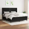 Image de Sommier À Lattes De Lit Avec Matelas Noir 180x200 Cm Tissu Vidaxl