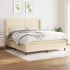Image de Sommier À Lattes De Lit Avec Matelas Crème 180x200 Cm Tissu Vidaxl