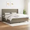 Image de Sommier À Lattes De Lit Avec Matelas Taupe 200x200 Cm Tissu Vidaxl