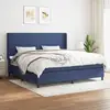Image de Sommier À Lattes De Lit Avec Matelas Bleu 200x200 Cm Tissu Vidaxl