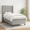 Image de Sommier À Lattes De Lit Avec Matelas Gris Clair 80x200 Cm Tissu Vidaxl