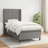 Image de Sommier À Lattes De Lit Avec Matelas Gris Foncé 80x200 Cm Tissu Vidaxl