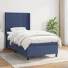 Image de Sommier À Lattes De Lit Avec Matelas Bleu 80x200 Cm Tissu Vidaxl