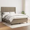 Image de Sommier À Lattes De Lit Avec Matelas Taupe 140x200 Cm Tissu Vidaxl