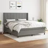 Image de Sommier À Lattes De Lit Avec Matelas Gris Foncé 160x200cm Tissu Vidaxl